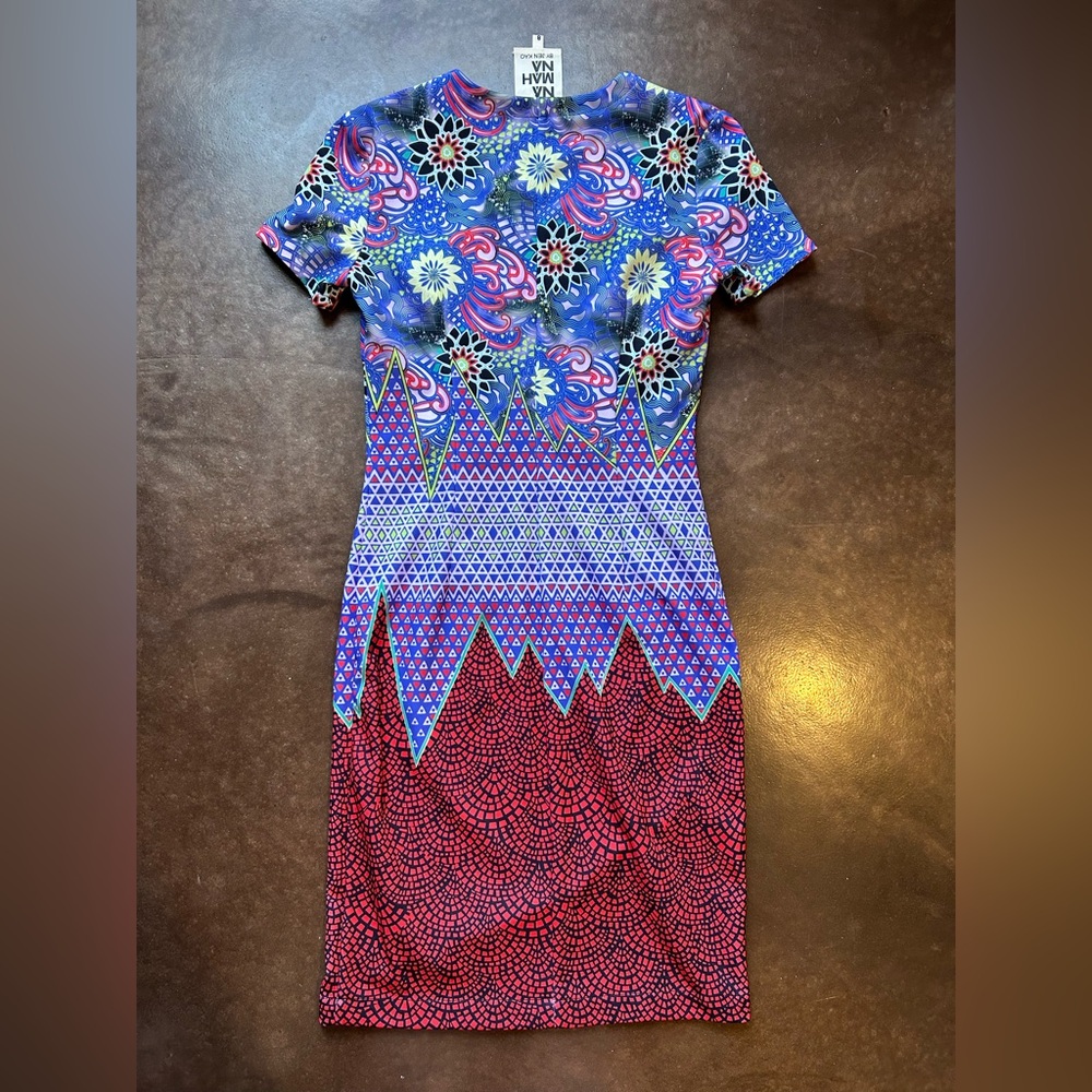Mah Na Mah Na by Jen Kao vibrant psychedelic dress- size 8 - Picture 7 of 14
